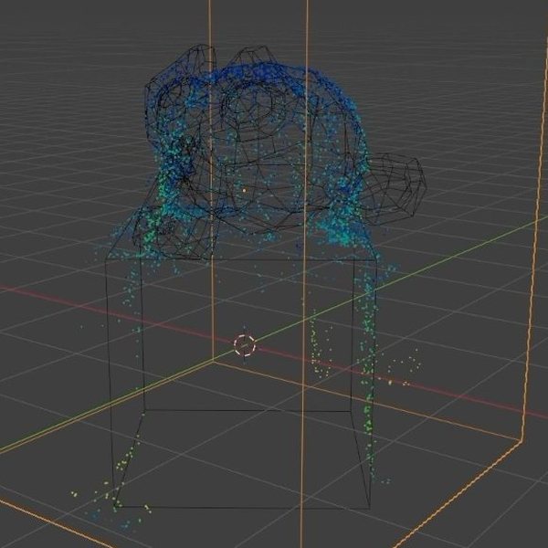 น้ำไหลจาก Liquid simulation