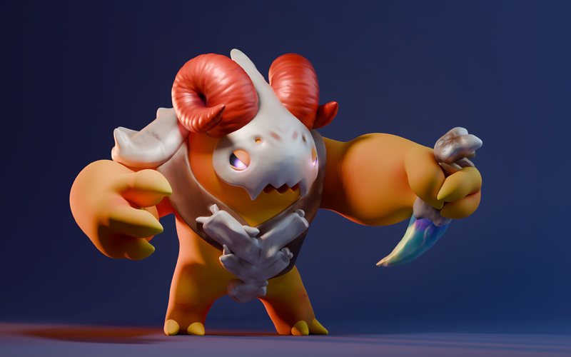 ตัวละครมอนสเตอร์เขาแกะ ปั้นใน ZBrush